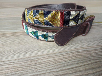 Maasai belt, Leather belt, Beaded belt, Handmade belt, Christmas gifts for loved ones African beaded belt, unisex belt, Casual belt, Boho