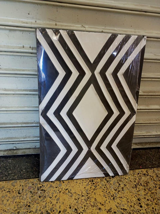 Handcrafted Rwandan Imigongo Painting | Unique African Wall Art on Wood | Cultural Home Decor
