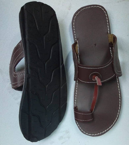 Handmade African Men's Sandals/Genuine Leather Beaded Flip-Flops/Comfortable Summer Sandals for Men/African Shoes/Unique Gift for Him