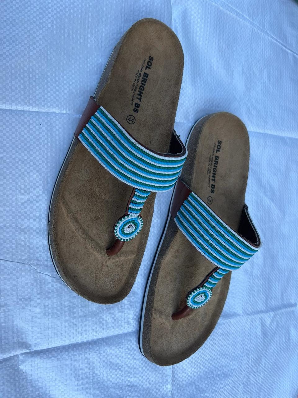 Handmade African Beaded Sandals/Authentic Maasai-Style Leather Flip-Flops Women/Boho Beach Sandals/Comfortable Summer Sandal African Gifts