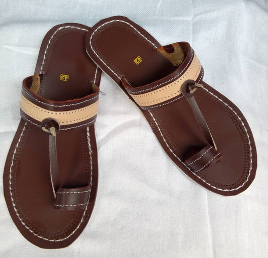 Handmade African Men's Sandals/Genuine Leather Beaded Flip-Flops/Comfortable Summer Sandals for Men/African Shoes/Unique Gift for Him