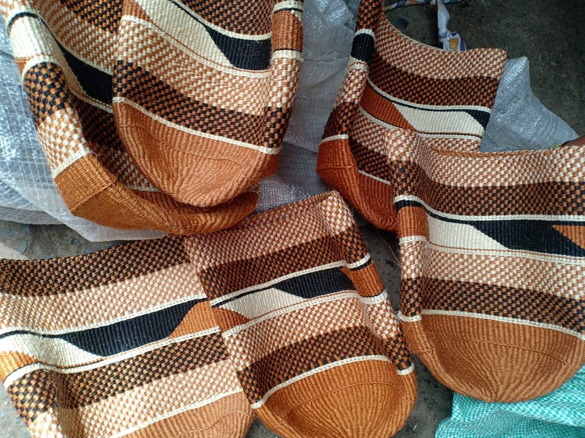 Handmade Woven Sisal Sling Bag - Boho Eco-Friendly Crossbody Bag | Sustainable Natural Fiber Purse | African Artisan Handcrafted Bag