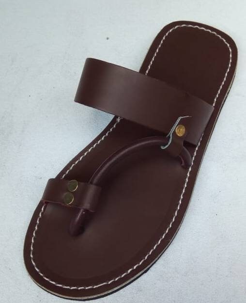 Handmade African Men's Sandals/Genuine Leather Beaded Flip-Flops/Comfortable Summer Sandals for Men/African Shoes/Unique Gift for Him