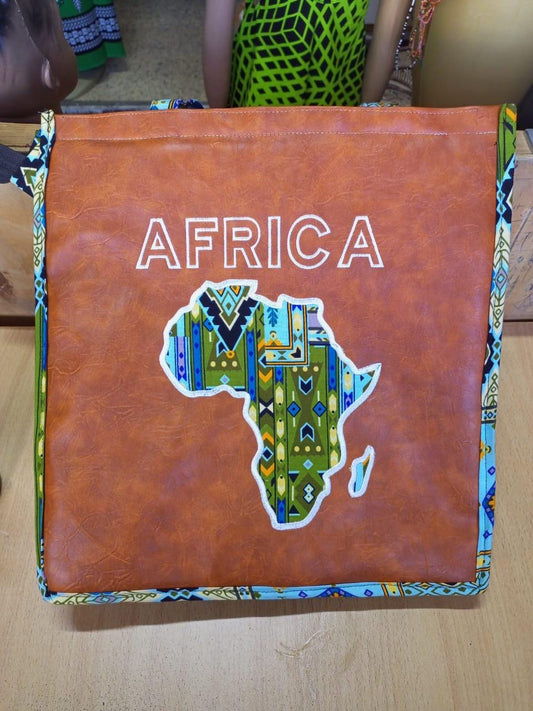 African Leather Tote bag, handcrafted laptop bag,Black woman modern African tote bag, Stylish tote bag, Brown girl bag, travel bag.