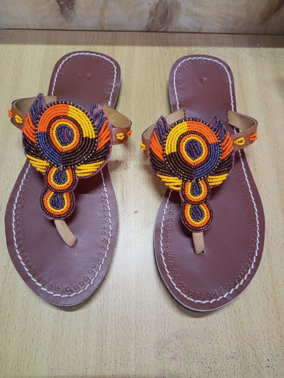 CUSTOMIZED African beaded sandals, summer sandals, Christmas gift for her,mom gift,beach sandals, leather sandals,