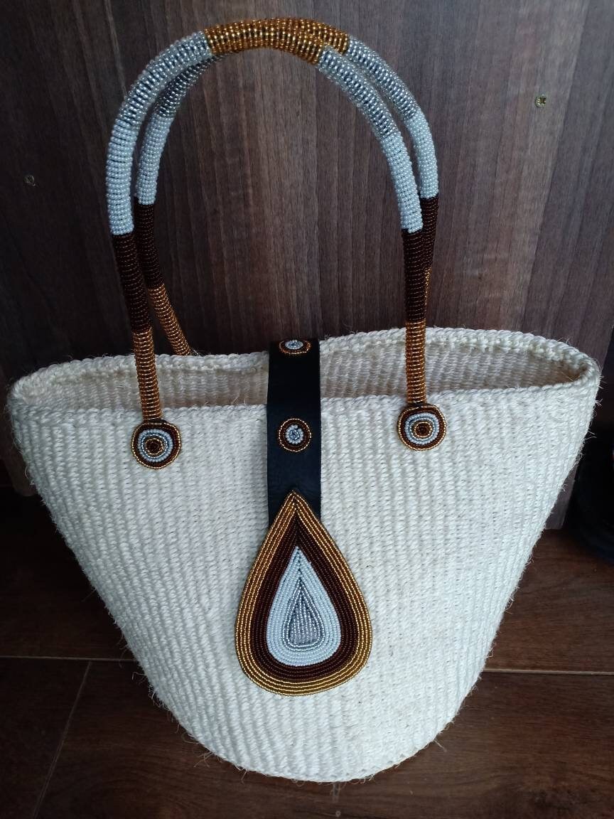 Handmade Woven Sisal Sling Bag - Boho Eco-Friendly Crossbody Bag | Sustainable Natural Fiber Purse | African Artisan Handcrafted Bag