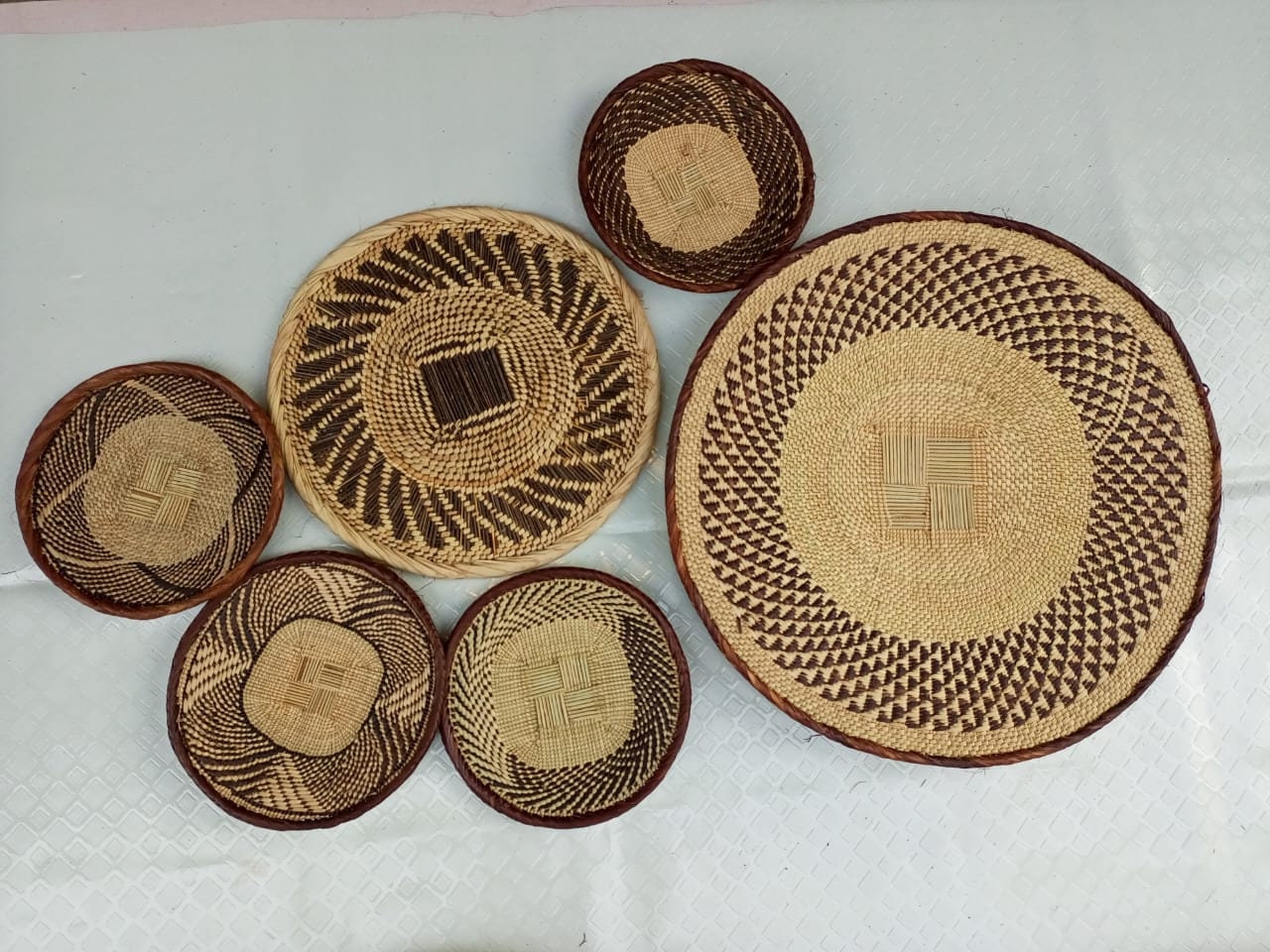 Handwoven Tonga Basket | African Wall Decor | Boho Home Decor | Fair Trade Wall Hanging /Rustic Farmhouse Decor | Handmade Wall Art 14-20