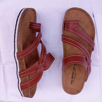 Handmade African Men's Sandals/Genuine Leather Beaded Flip-Flops/Comfortable Summer Sandals for Men/African Shoes/Unique Gift for Him