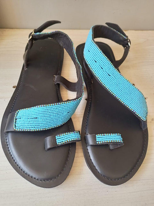 CUSTOMIZED African beaded sandals, summer sandals, Christmas gift for her,mom gift,beach sandals, leather sandals,
