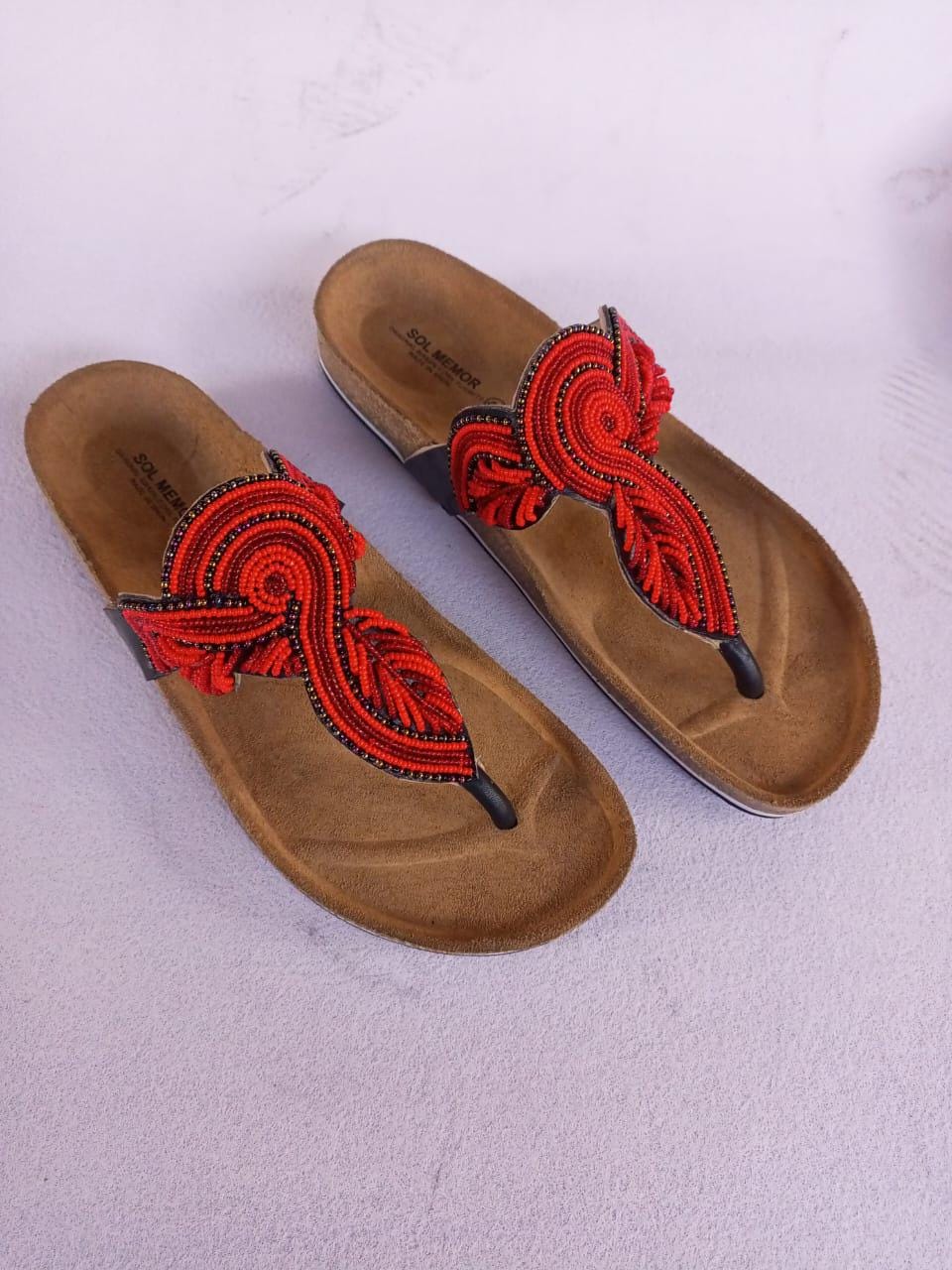 Handmade African Beaded Sandals/Authentic Maasai-Style Leather Flip-Flops Women/Boho Beach Sandals/Comfortable Summer Sandal African Gifts
