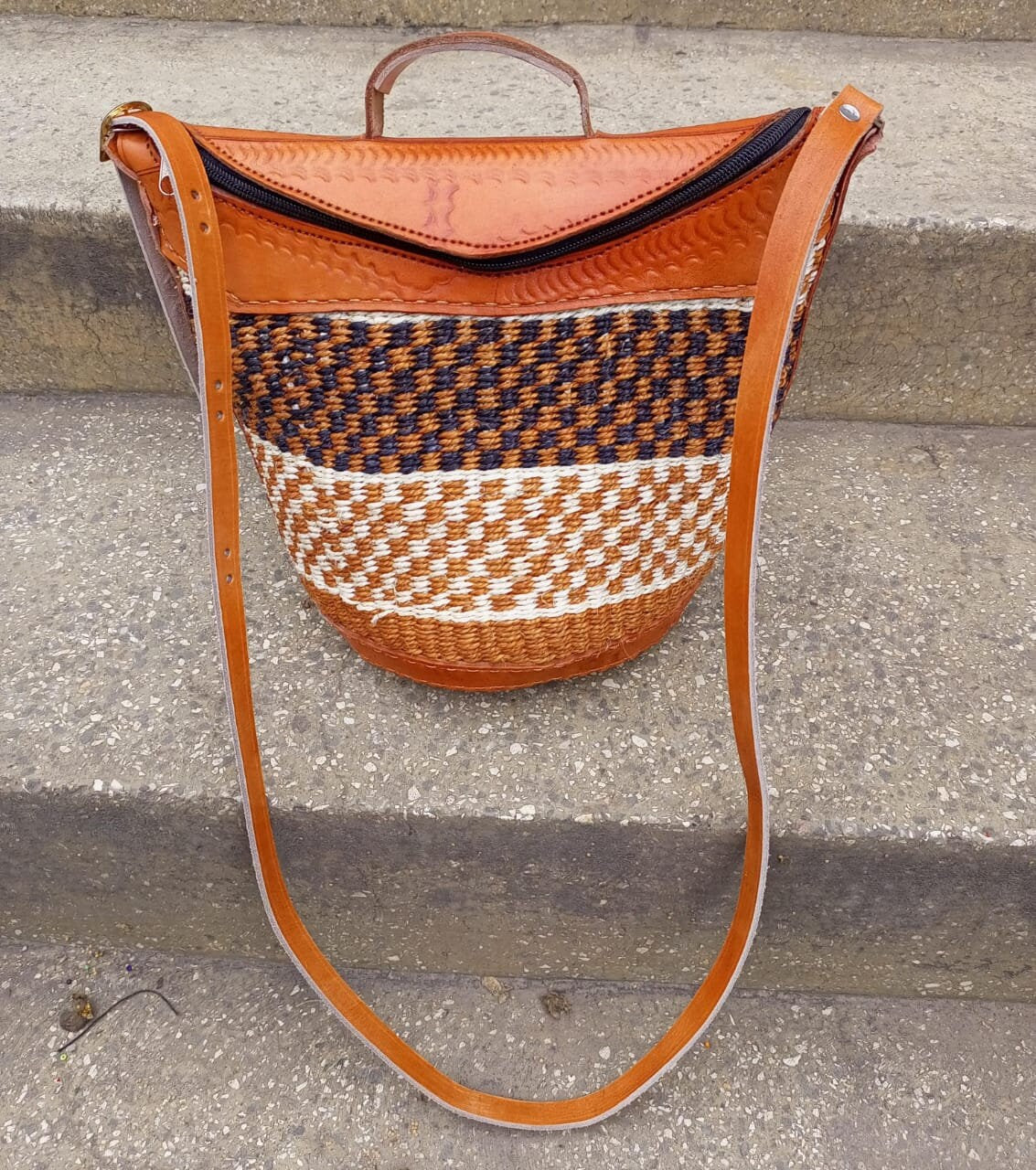 Handmade Woven Sisal Sling Bag - Boho Eco-Friendly Crossbody Bag | Sustainable Natural Fiber Purse | African Artisan Handcrafted Bag