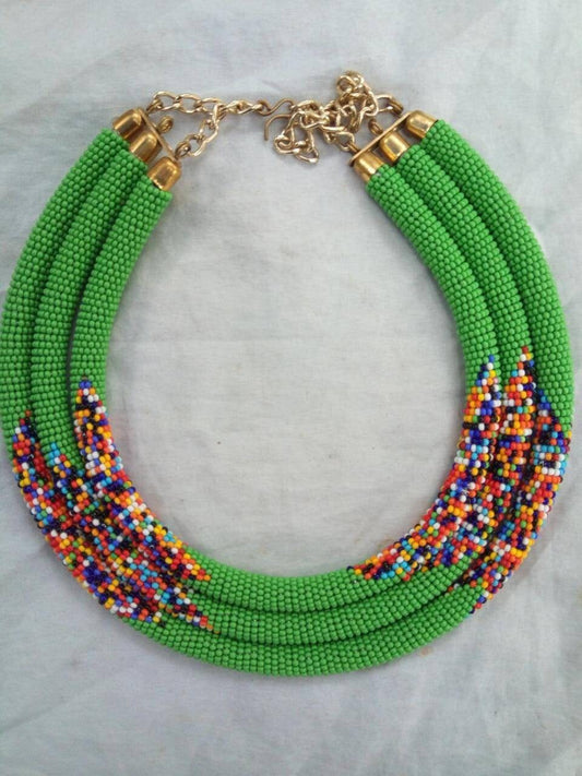 Boho Statement Jewelry/Colorful Seed Bead Necklace/Layered Necklace for Women/Gift for Her/Handmade Beaded Necklace/gift for women