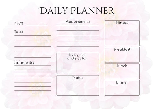 Floral Digital Planner – Elegant, Customizable Daily Planner with Beautiful Flower Background for iPad & Good Notes