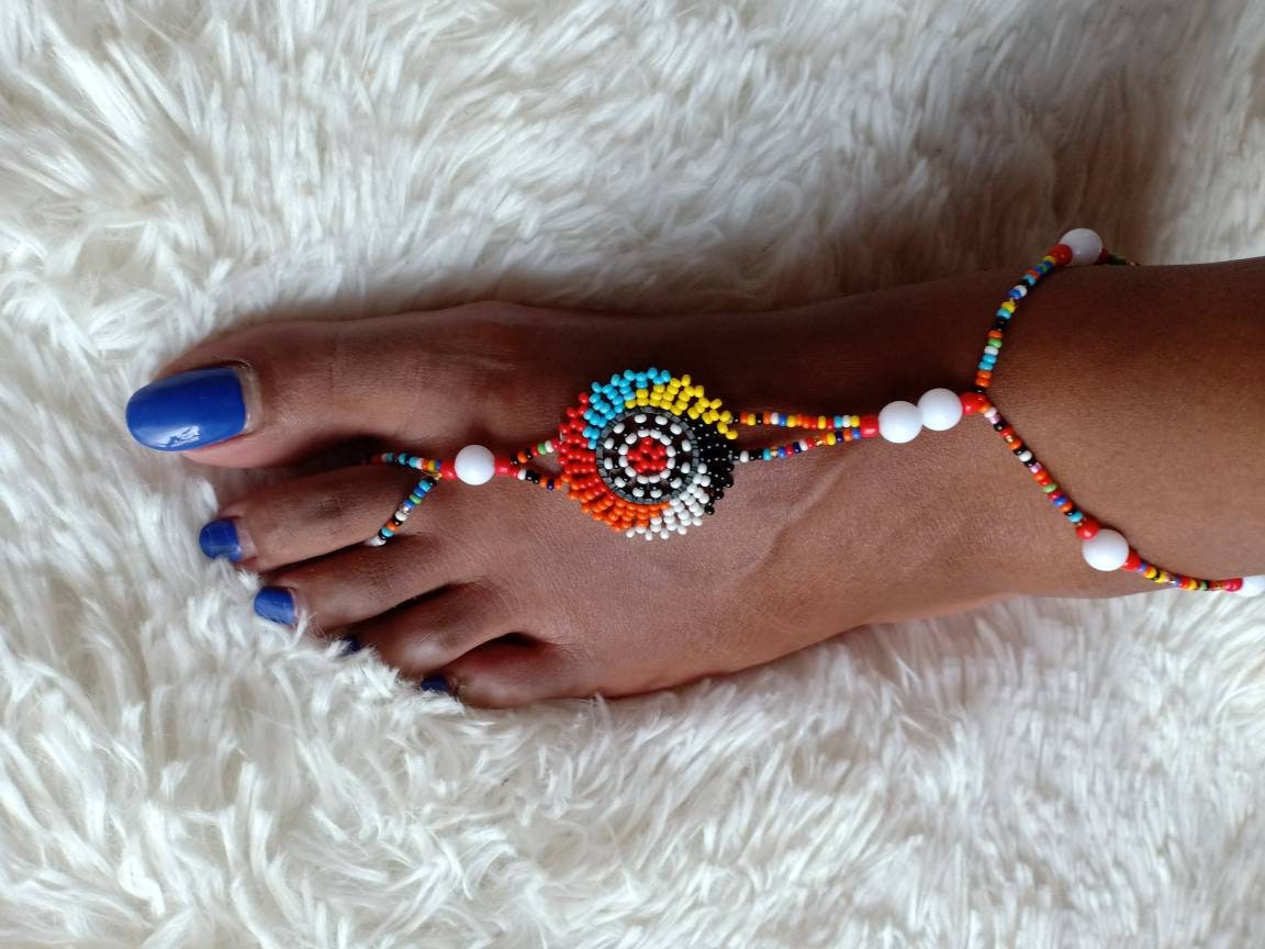 Handmade African Beaded Sandals/Authentic Maasai-Style Leather Flip-Flops Women/Boho Beach Sandals/Comfortable Summer Sandal African Gifts