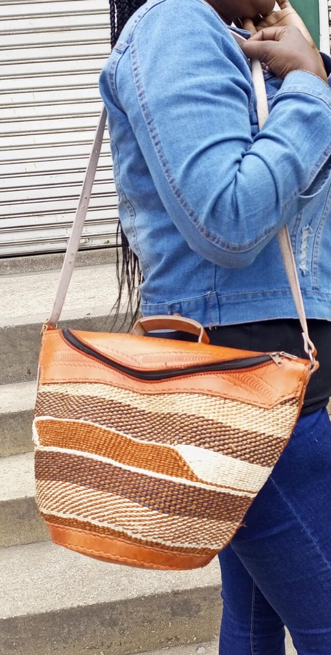 Handmade Woven Sisal Sling Bag - Boho Eco-Friendly Crossbody Bag | Sustainable Natural Fiber Purse | African Artisan Handcrafted Bag