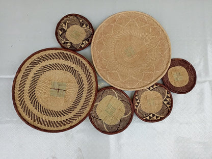 Handwoven Tonga Basket | African Wall Decor | Boho Home Decor | Fair Trade Wall Hanging /Rustic Farmhouse Decor | Handmade Wall Art 8-18