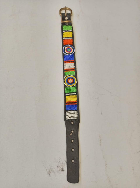 African Beaded Collar, Handmade Dog Collar , Maasai collar, Leather collar, Pet Gift, Christmas gift, Pet collar, Dog leash, Pet lead