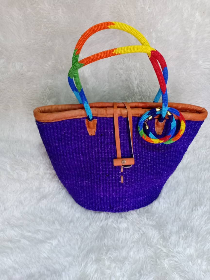 Handmade Woven Sisal Sling Bag - Boho Eco-Friendly Crossbody Bag | Sustainable Natural Fiber Purse | African Artisan Handcrafted Bag