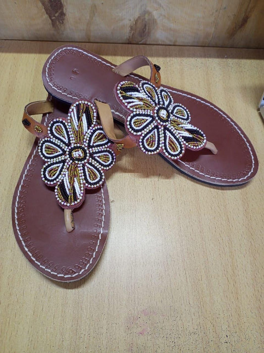 CUSTOMIZED African beaded sandals, summer sandals, Christmas gift for her,mom gift,beach sandals, leather sandals,