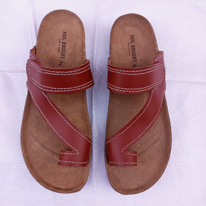 Handmade African Men's Sandals/Genuine Leather Beaded Flip-Flops/Comfortable Summer Sandals for Men/African Shoes/Unique Gift for Him