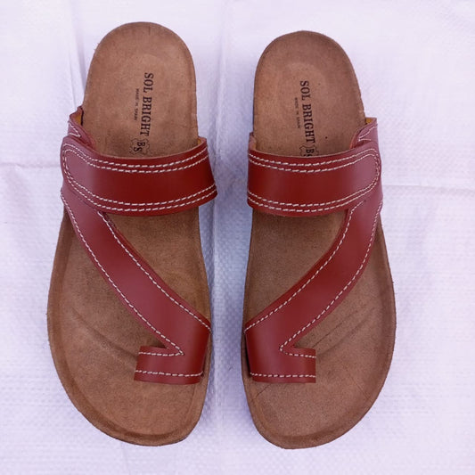 Handmade African Men's Sandals/Genuine Leather Beaded Flip-Flops/Comfortable Summer Sandals for Men/African Shoes/Unique Gift for Him