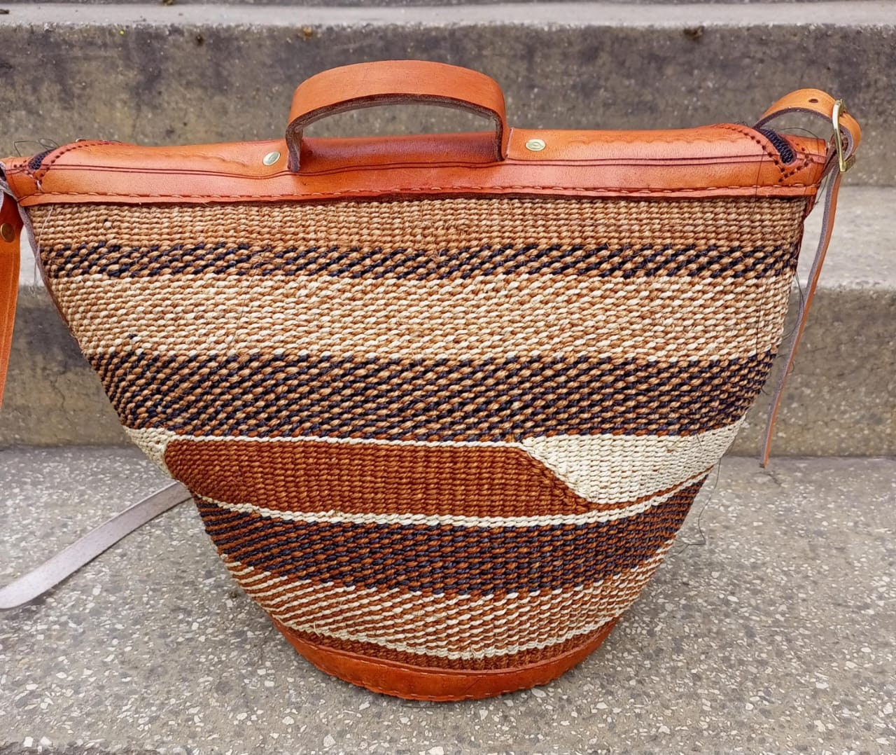 Handmade Woven Sisal Sling Bag - Boho Eco-Friendly Crossbody Bag | Sustainable Natural Fiber Purse | African Artisan Handcrafted Bag