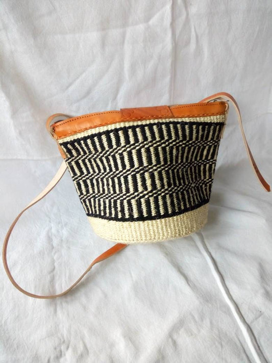 Handmade Woven Sisal Sling Bag - Boho Eco-Friendly Crossbody Bag | Sustainable Natural Fiber Purse | African Artisan Handcrafted Bag
