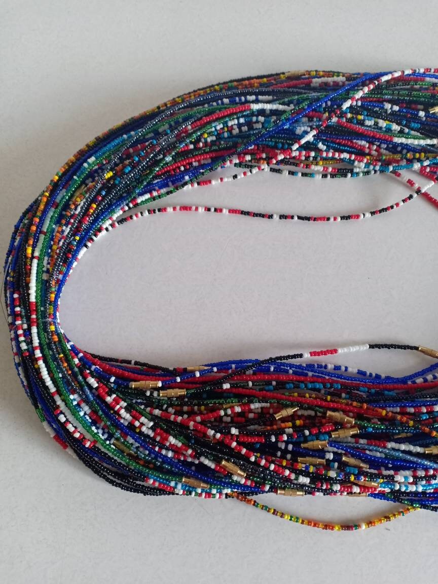 Handmade Waist Beads for Women/African Beaded Body Jewelry/Boho Style, Weight Loss, Belly Chain, Custom Size