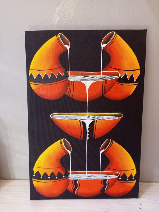 Handmade Canvas Wall Art | Festive Christmas Decor | Unique Gift for Holidays | Modern Boho Home Accent | Ready-to-Hang Painting