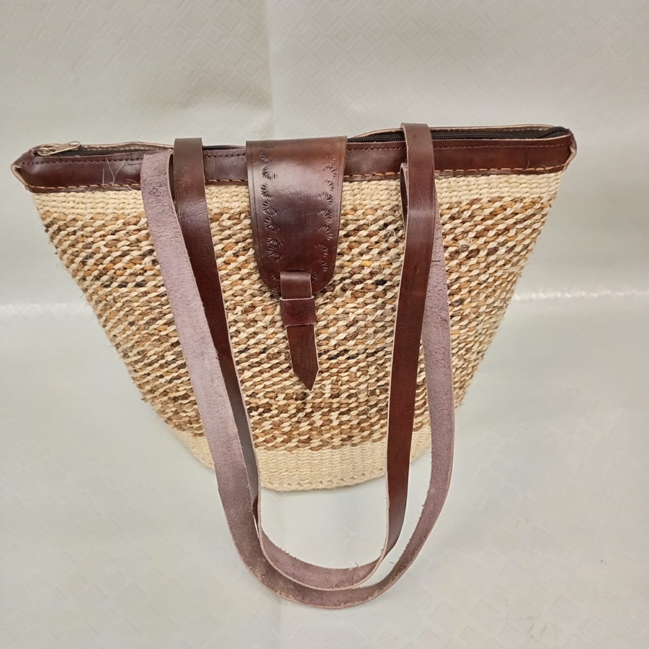 Handmade Woven Sisal Sling Bag - Boho Eco-Friendly Crossbody Bag | Sustainable Natural Fiber Purse | African Artisan Handcrafted Bag
