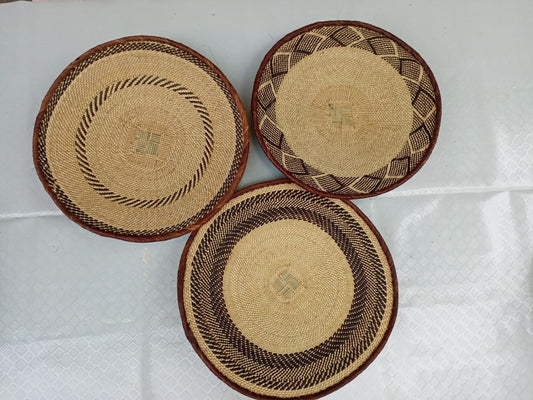 Handwoven Tonga Basket | African Wall Decor | Boho Home Decor | Fair Trade Wall Hanging /Rustic Farmhouse Decor | Handmade Wall Art 12-18