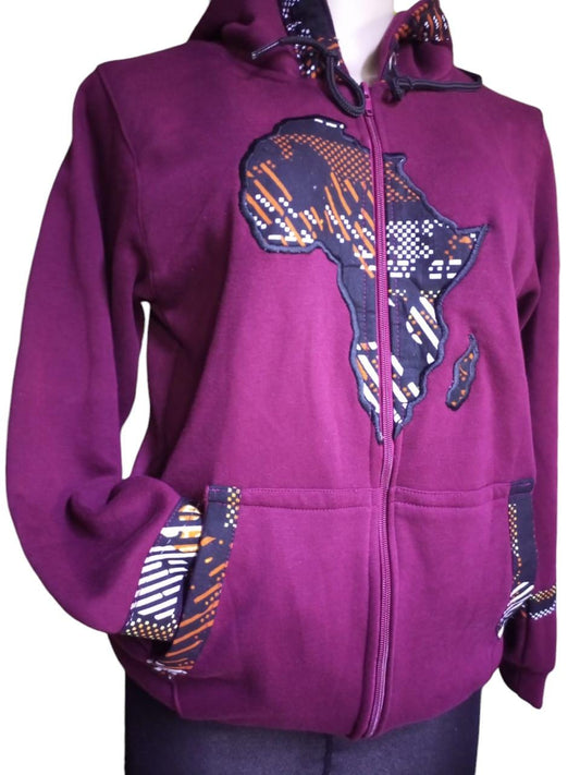 African unisex  maroon hood/Handmade Custom Winter Hood/Cozy Cold Weather Gear/Winter Hood/Personalized Winter hood/christmass gift