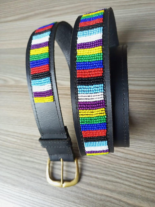 Maasai belt, Leather belt, Beaded belt, Handmade belt, Christmas gifts for loved ones African beaded belt, unisex belt, Casual belt, Boho