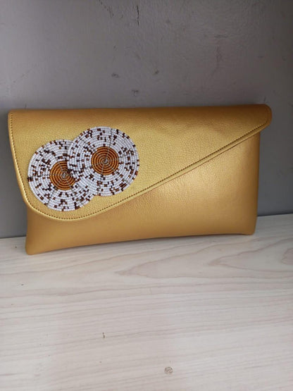 Gold leather African purses, bags,African bag, women purses , gift for her, christmas gift for loved ones,clutch bags, mother's day gifts