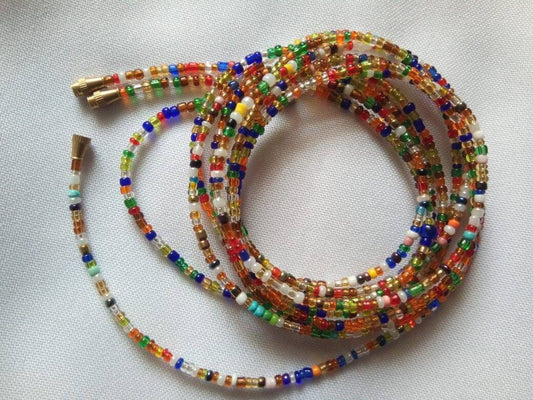 Handmade Waist Beads for Women/African Beaded Body Jewelry/Boho Style, Weight Loss, Belly Chain, Custom Size