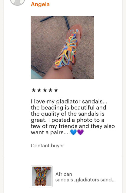 Handmade African Beaded Sandals/Authentic Maasai-Style Leather Flip-Flops Women/Boho Beach Sandals/Comfortable Summer Sandal African Gifts