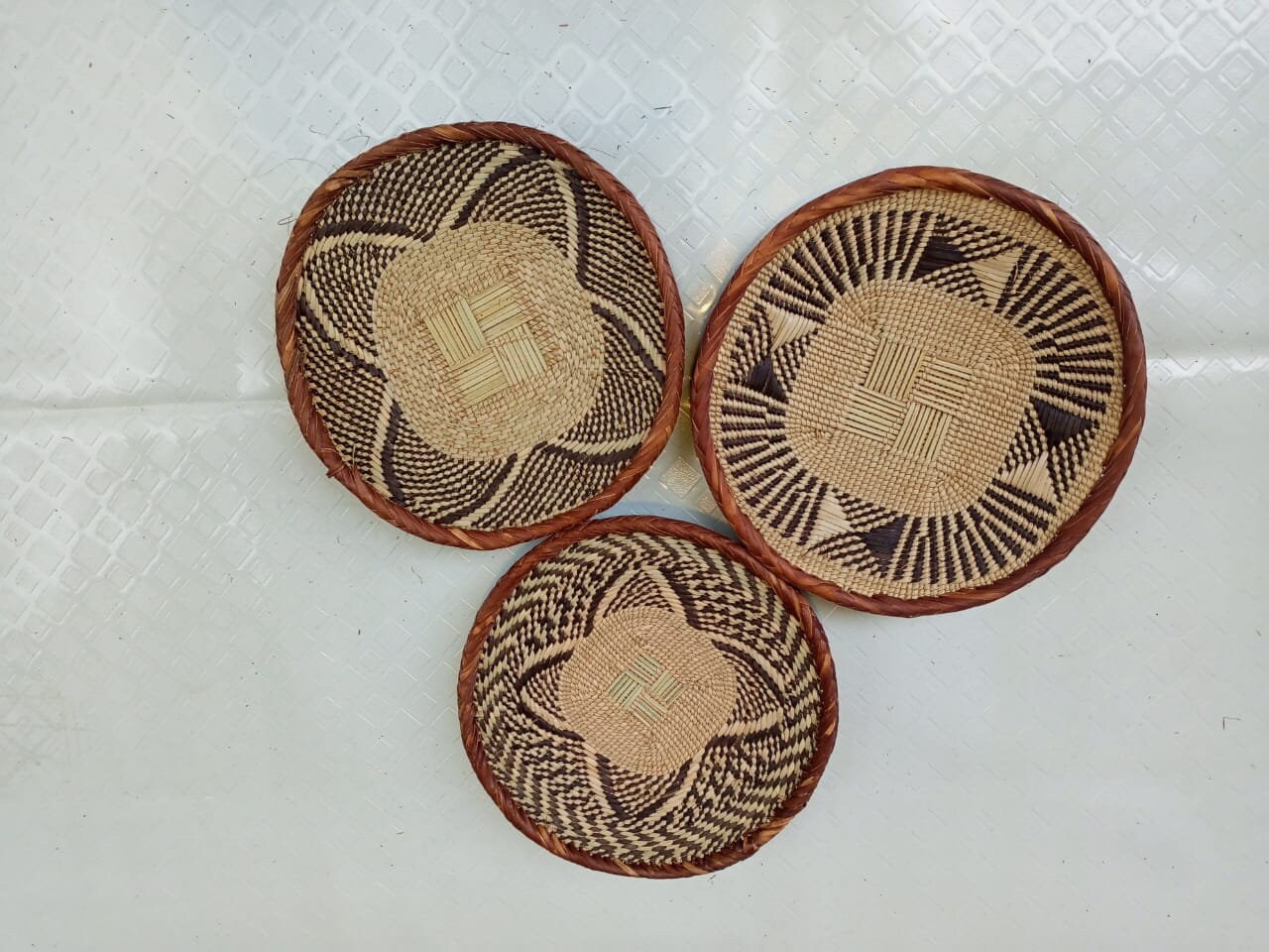 Handwoven Tonga Basket | African Wall Decor | Boho Home Decor | Fair Trade Wall Hanging /Rustic Farmhouse Decor | Handmade Wall Art  12-16