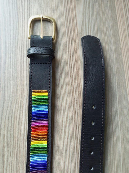 Maasai belt, Leather belt, Beaded belt, Handmade belt, Christmas gifts for loved ones African beaded belt, unisex belt, Casual belt, Boho