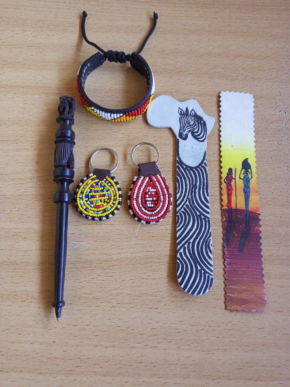 Handcrafted Gift Set: Bookmark, Ebony Pen, Beaded Keyholder  Adjustable Bracelet - Unique Thoughtful Gift for All Occasions
