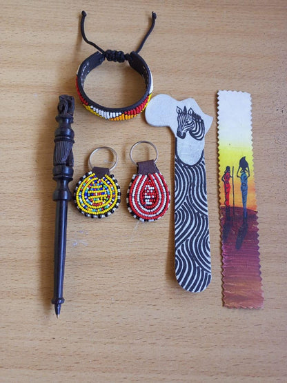 Handcrafted Gift Set: Bookmark, Ebony Pen, Beaded Keyholder  Adjustable Bracelet - Unique Thoughtful Gift for All Occasions