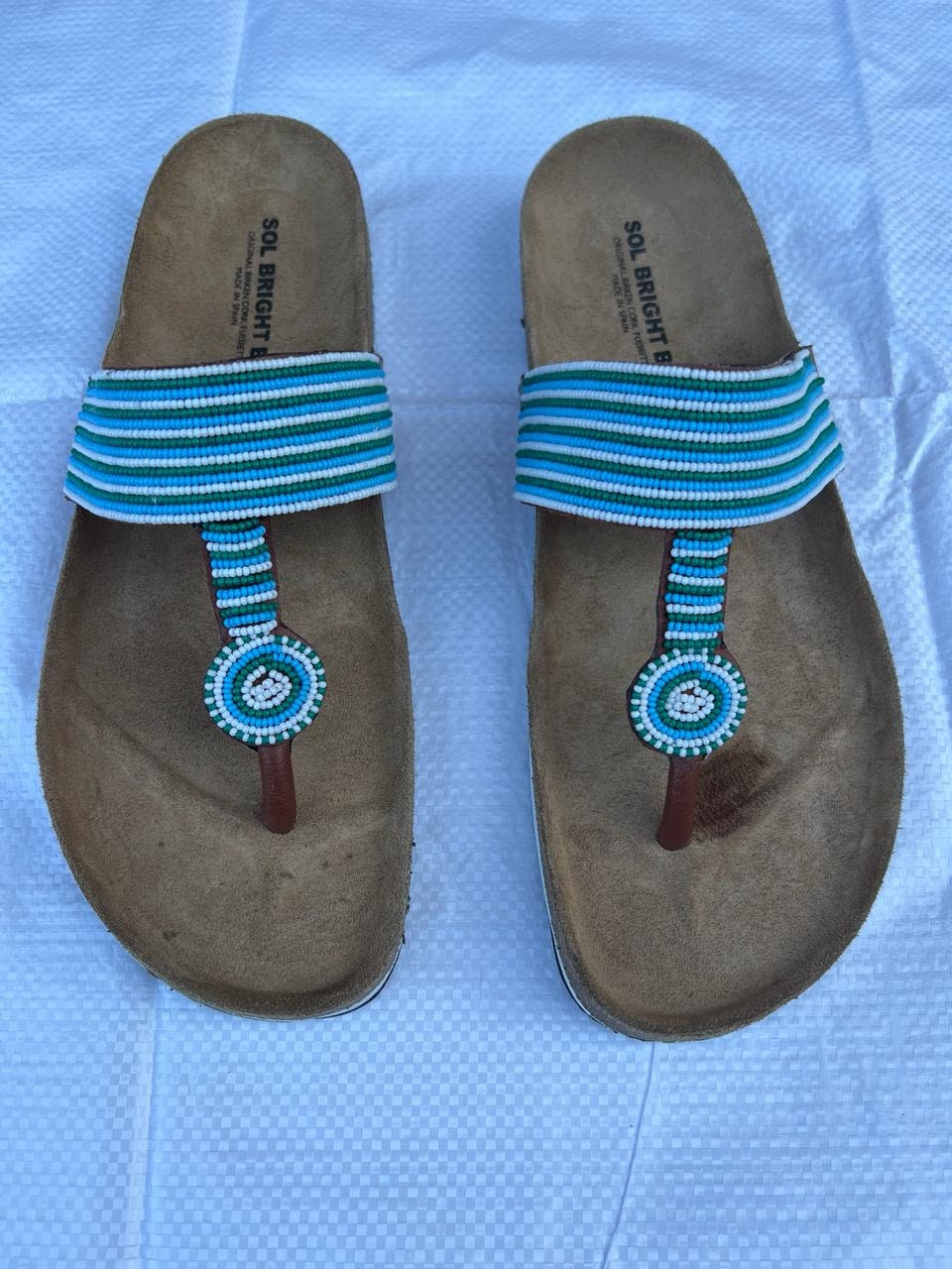 Handmade African Beaded Sandals/Authentic Maasai-Style Leather Flip-Flops Women/Boho Beach Sandals/Comfortable Summer Sandal African Gifts