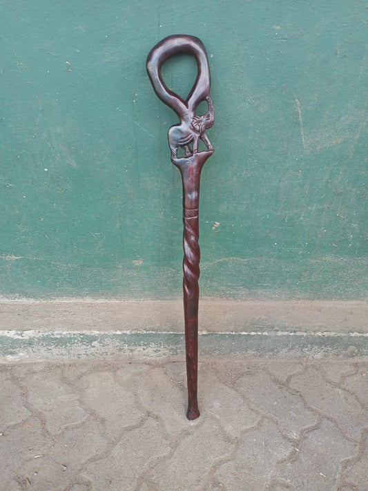 African wood Original Hiking Walking stick/Handmade Kenya Africa Ebony Hardwood Black UnisexCane/Hand designed Came/ Wooden walking stick