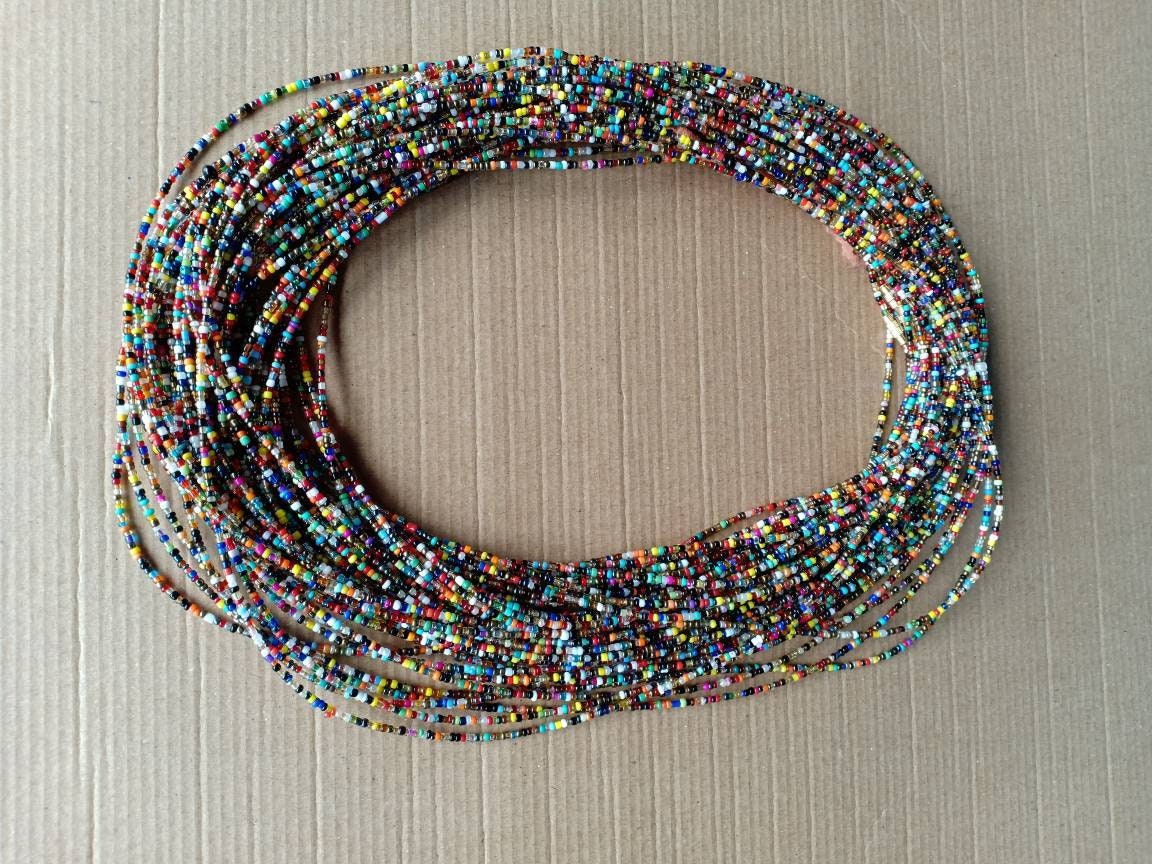 Handmade Waist Beads for Women/African Beaded Body Jewelry/Boho Style, Weight Loss, Belly Chain, Custom Size