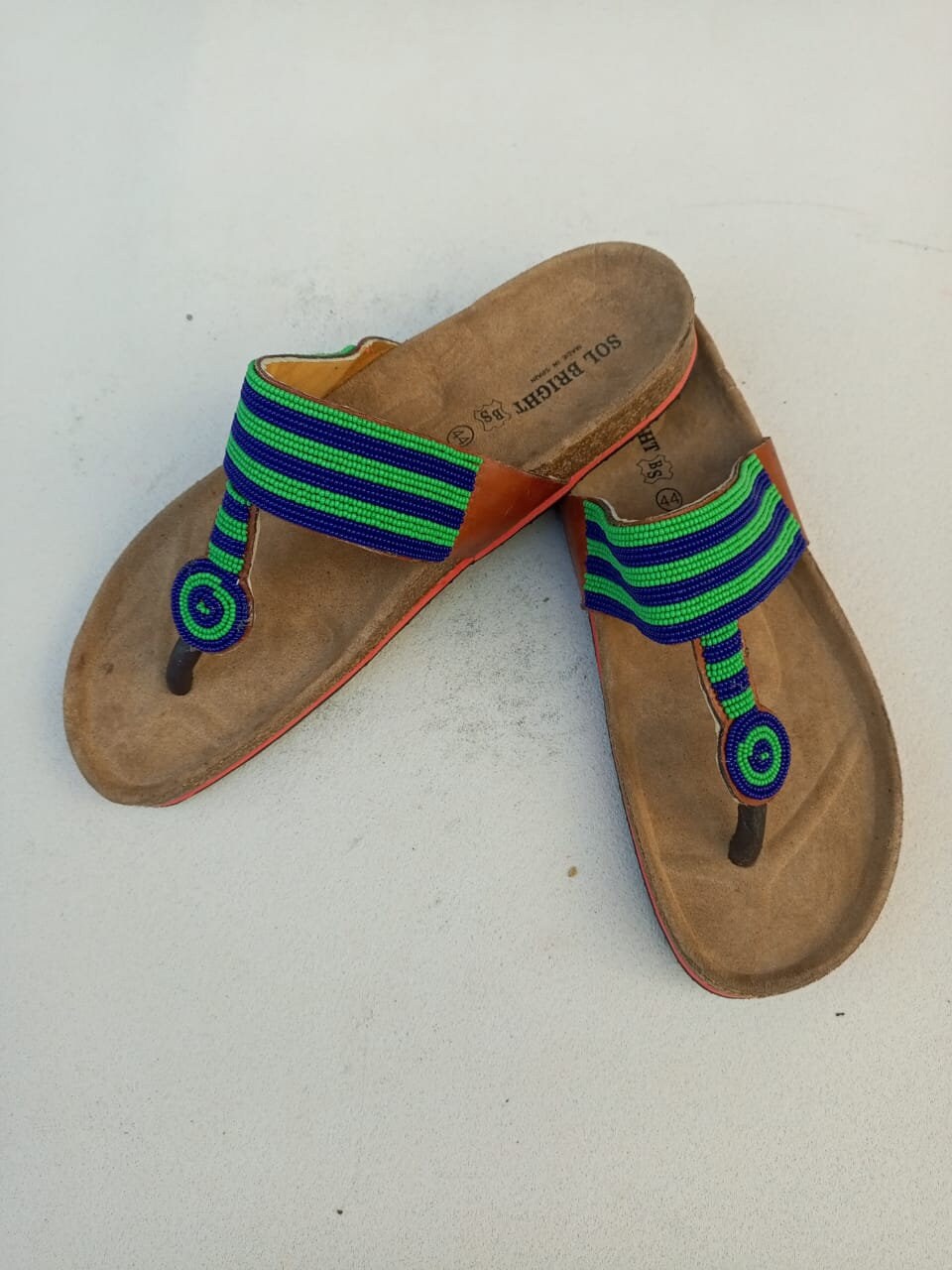 Handmade African Beaded Sandals/Authentic Maasai-Style Leather Flip-Flops Women/Boho Beach Sandals/Comfortable Summer Sandal African Gifts