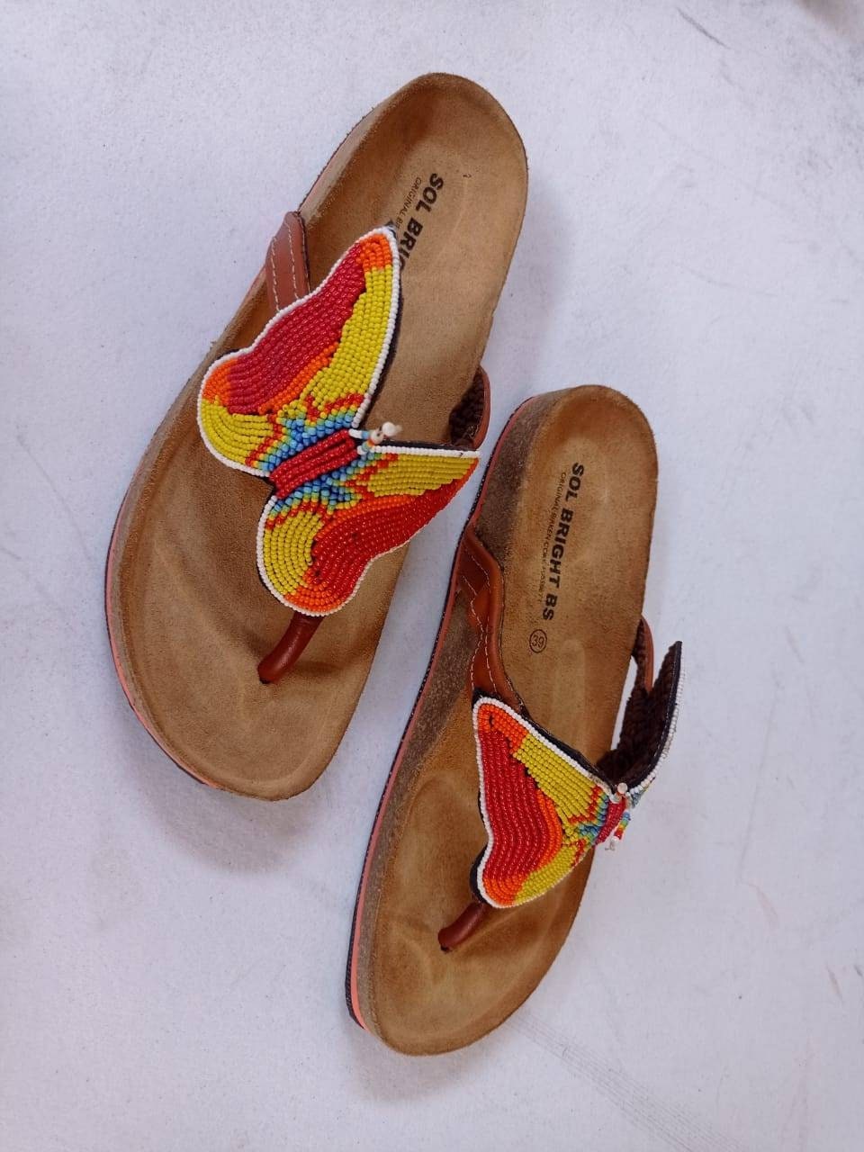 Handmade African Beaded Sandals/Authentic Maasai-Style Leather Flip-Flops Women/Boho Beach Sandals/Comfortable Summer Sandal African Gifts