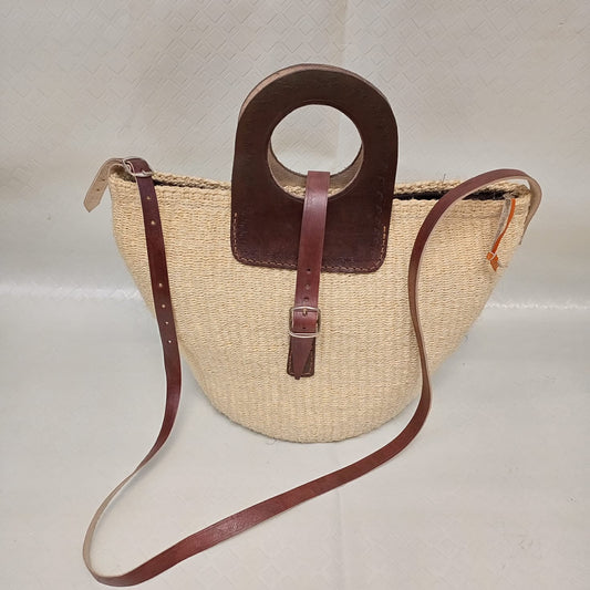 Handmade Woven Sisal Sling Bag - Boho Eco-Friendly Crossbody Bag | Sustainable Natural Fiber Purse | African Artisan Handcrafted Bag