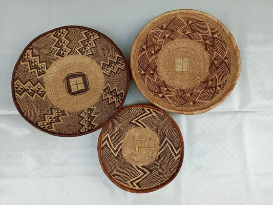 Handwoven Tonga Basket | African Wall Decor | Boho Home Decor | Fair Trade Wall Hanging /Rustic Farmhouse Decor | Handmade Wall Art 14-20