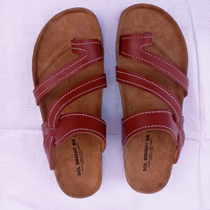 Handmade African Men's Sandals/Genuine Leather Beaded Flip-Flops/Comfortable Summer Sandals for Men/African Shoes/Unique Gift for Him