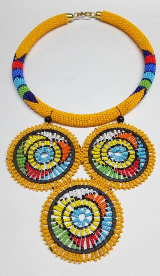 Boho Statement Jewelry/Colorful Seed Bead Necklace/Layered Necklace for Women/Gift for Her/Handmade Beaded Necklace/gift for women
