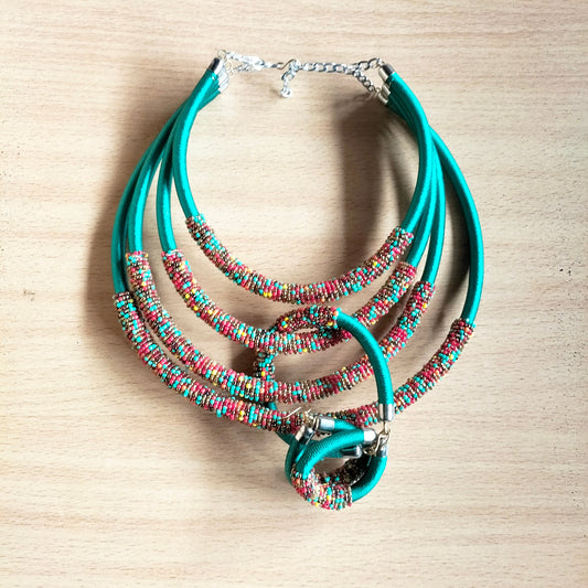 Boho Statement Jewelry/Colorful Seed Bead Necklace/Layered Necklace for Women/Gift for Her/Handmade Beaded Necklace/gift for women
